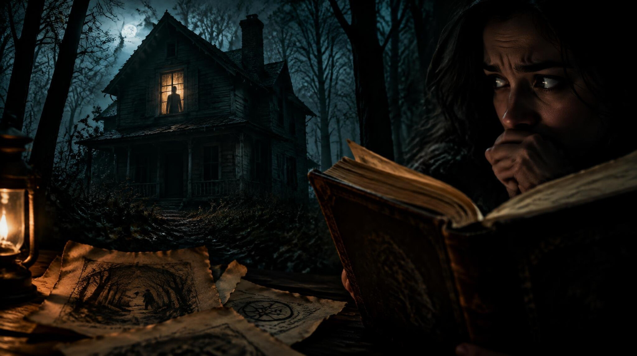 old creepy house in woods